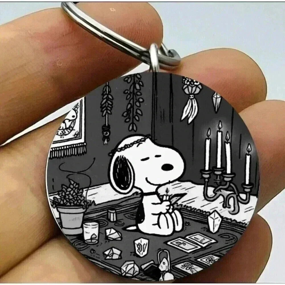Snoopy Mediation Relax Hot Cute Art Keychain